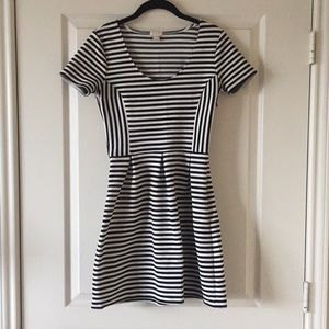JCREW striped short sleeve dress